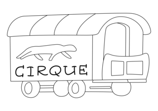 Wagon 01 - Coloriages cirque - Coloriages - 10doigts.fr